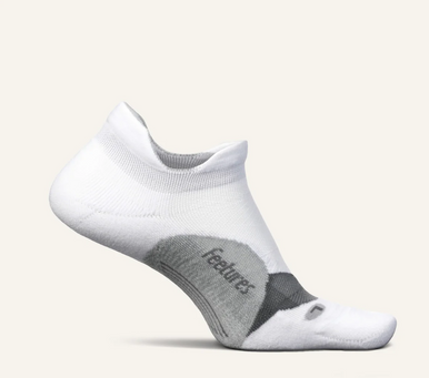 Feetures Elite Light Cushion No Show Tab - White Medium