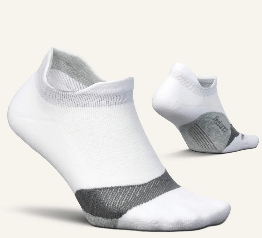Feetures Elite Light Cushion No Show Tab - White Medium