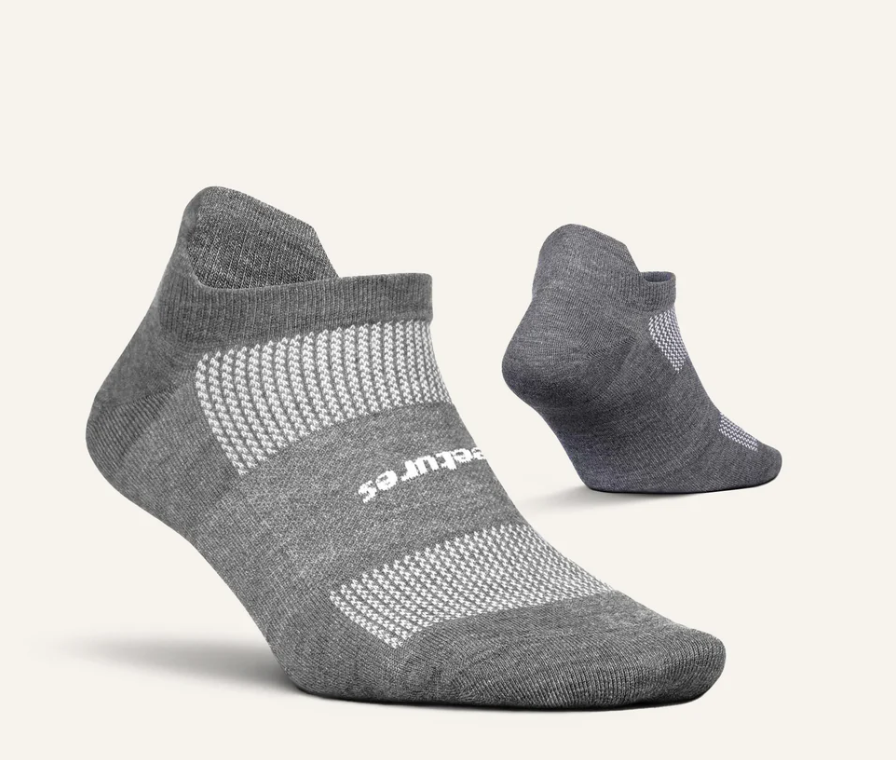 Feetures High Performance Ultra Light Tab - Large Heather Grey