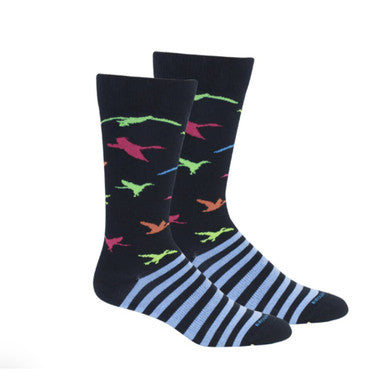 Brown Dog Socks - Flocked Majolica Blue