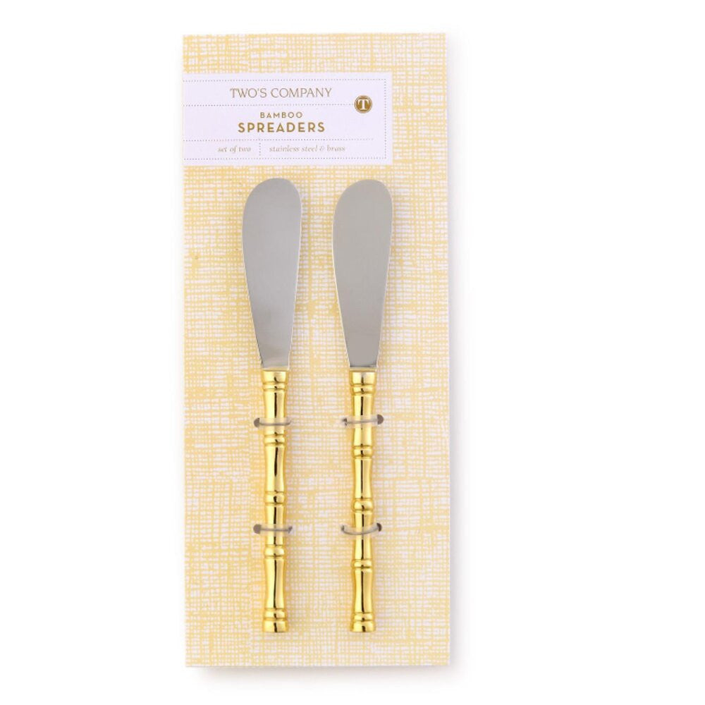 Two's Company Set of 2 Gold Bamboo Spreaders