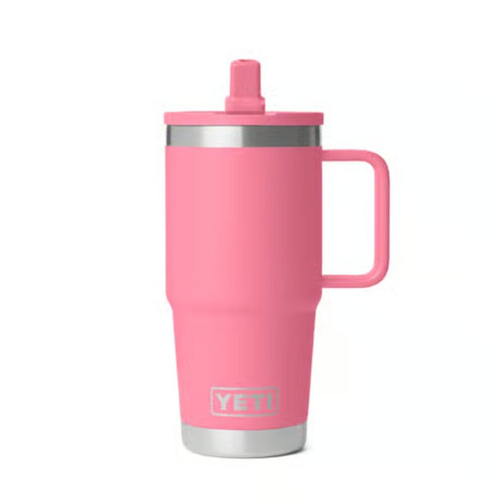 Yeti Tropical Pink 20oz Rambler Travel Straw Mug