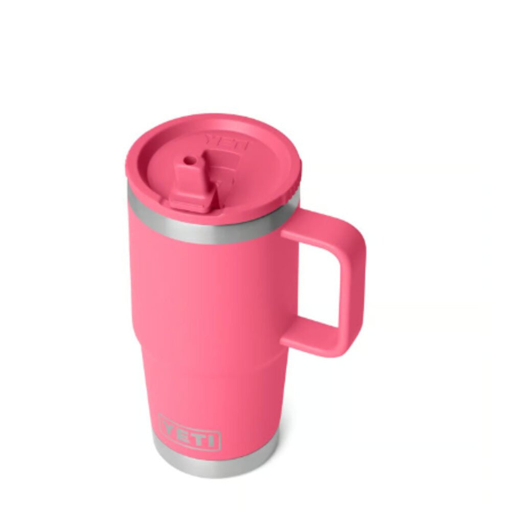 Yeti Tropical Pink 20oz Rambler Travel Straw Mug