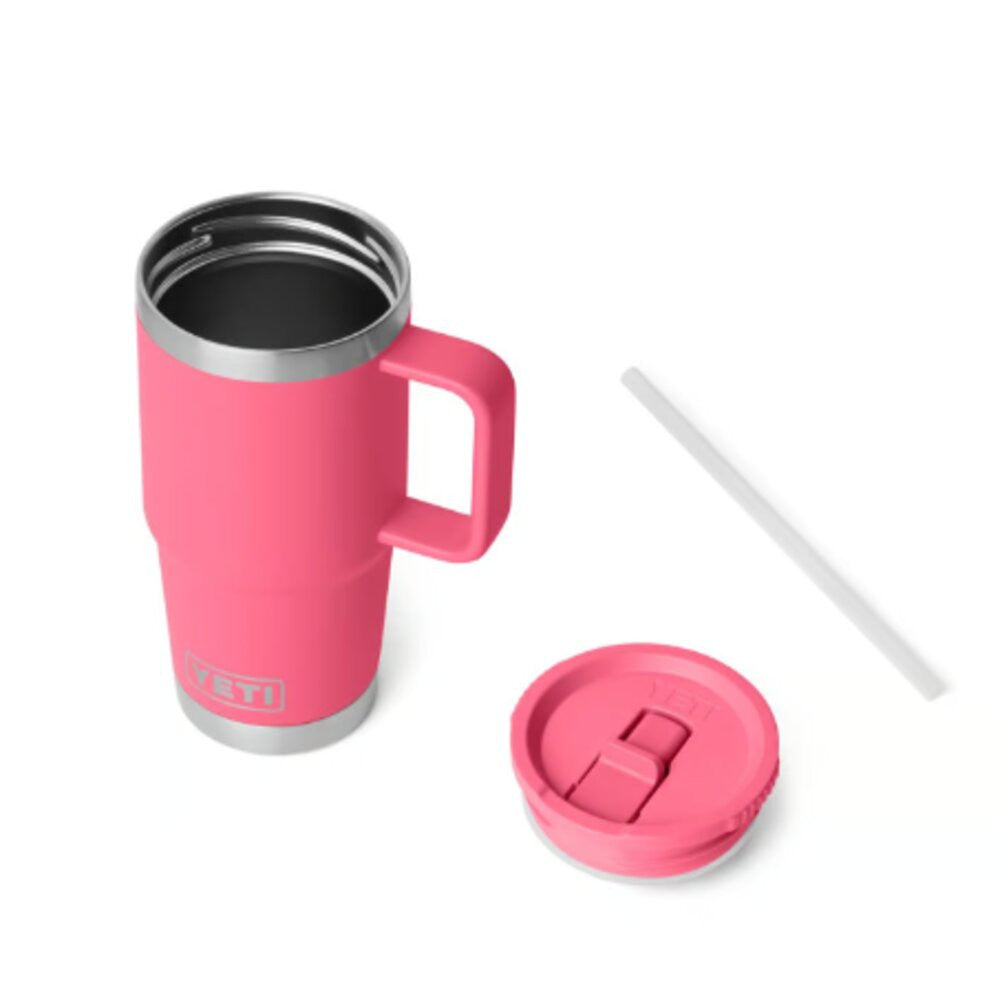 Yeti Tropical Pink 20oz Rambler Travel Straw Mug