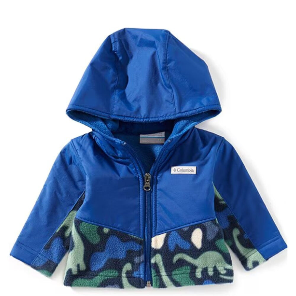 Columbia Infant Steens Mountain II Overlay Hooded Fleece Jacket - Collegiate Navy Dinoflage
