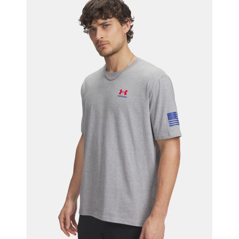 Under Armour Men's UA Freedom Flag Tee - Steel/Red