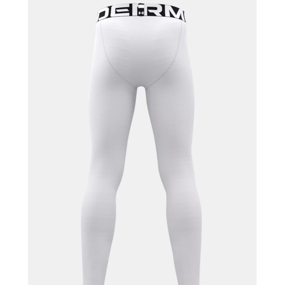 Under Armour Boys UA ColdGear Leggings - White/Black