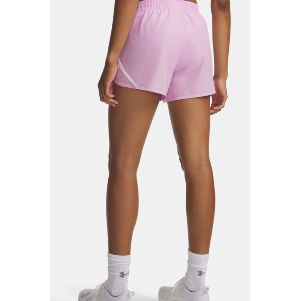 Under Armour Women's UA Fly-By 3" Shorts - Pink Dawn/White/Reflective