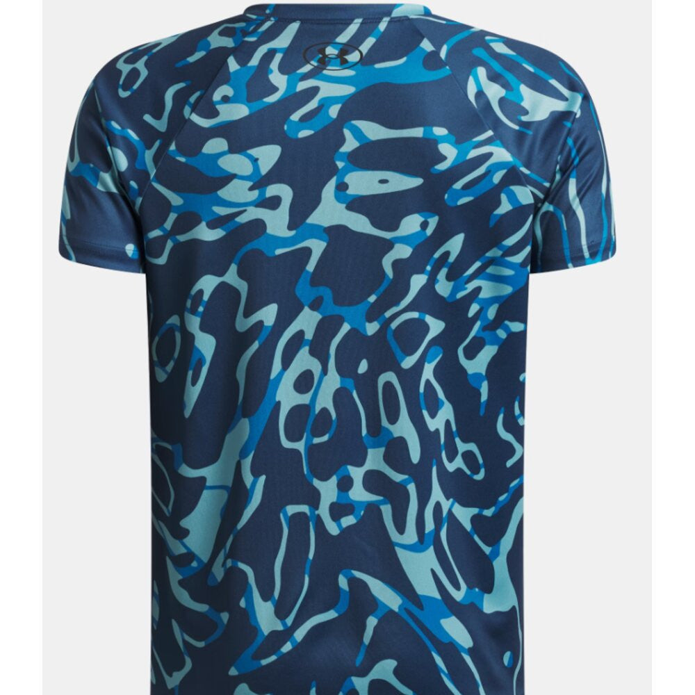 Under Armour Boys UA Tech Big Logo Printed Short Sleeve - Wham Blue/Blue Haze/Black