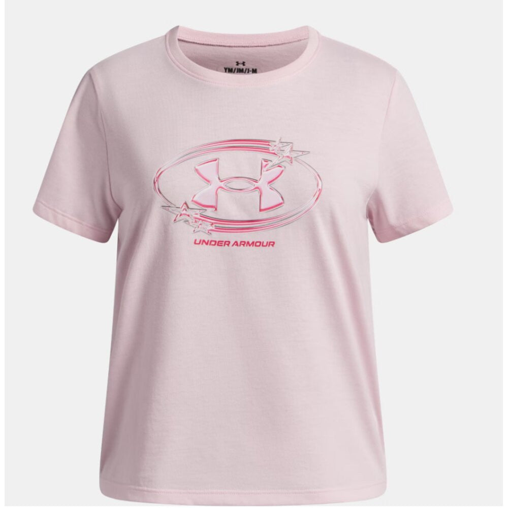 Under Armour Girls UA Star Logo Lockertag Short Sleeve - Prime Pink/Pink Rave