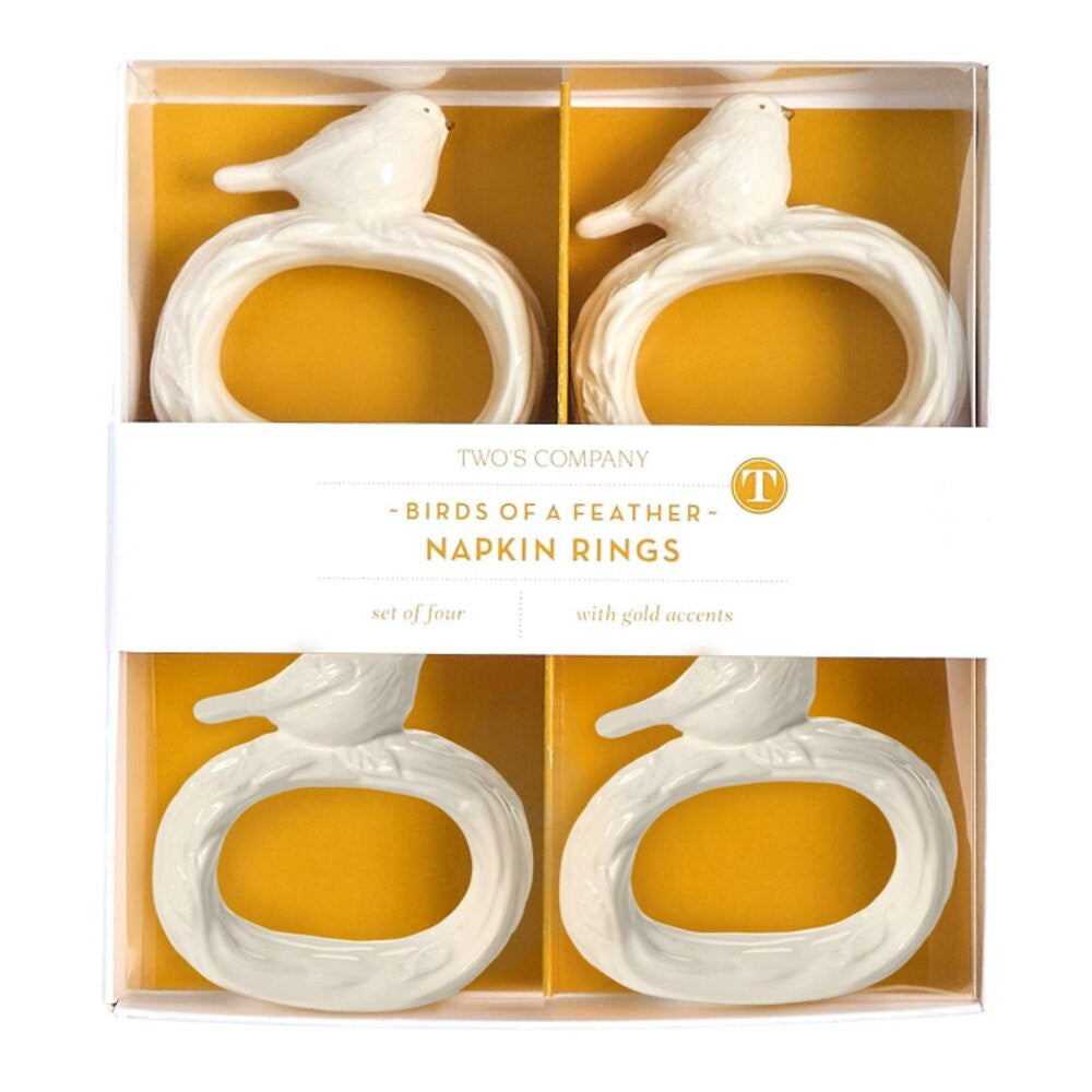 Two's Company Bird Napkin Rings - Set of 4