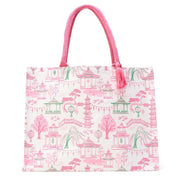 Two's Company Mahjong Block Print Tote Bag