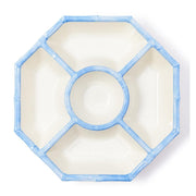Two's Company French Blue Bamboo Touch Chip and Dip Bowl