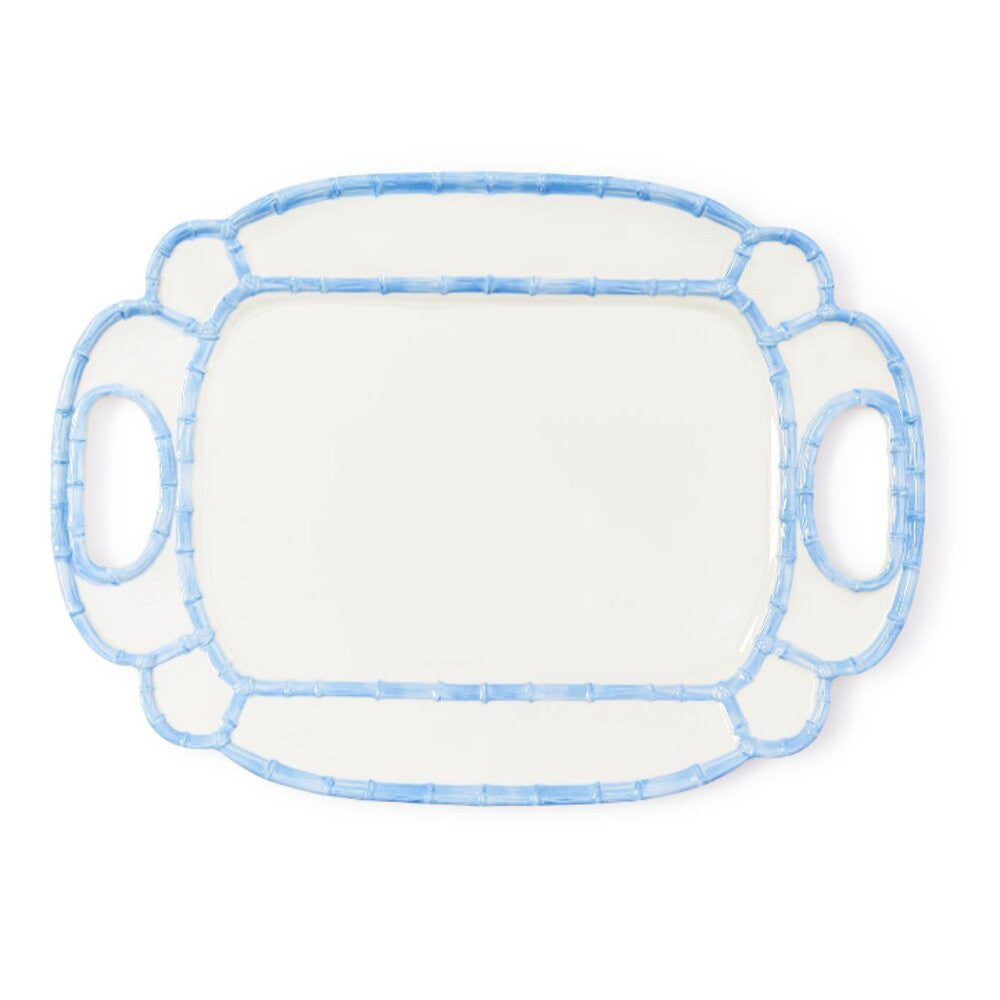 Two's Company French Blue Bamboo Touch Platter