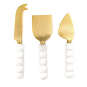 Two's Company White Beaded Cheese Knives
