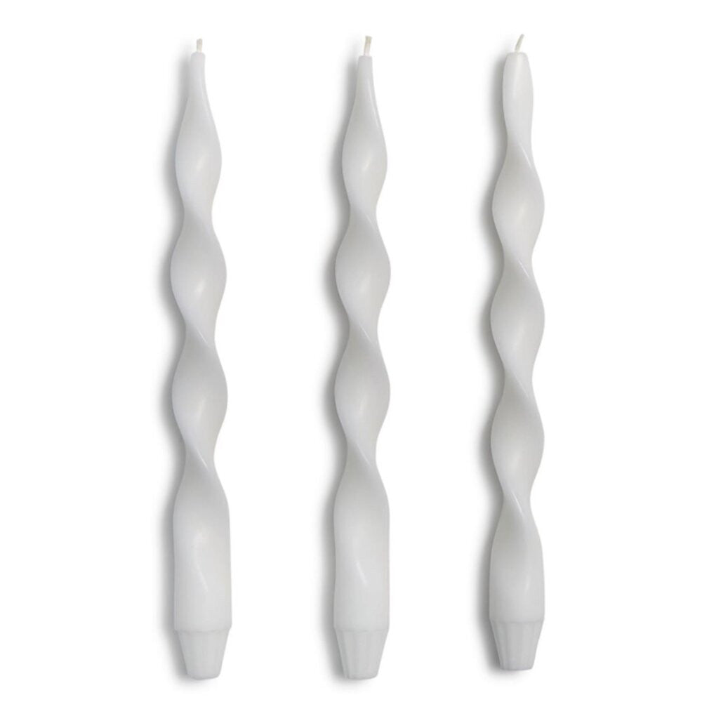 Two's Company Twist and Glow 12" Twist Taper Candles - Set of 3