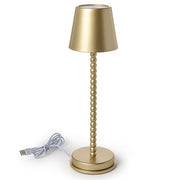 Two's Company LED Cordless Gold Beaded Pole Table Lamp