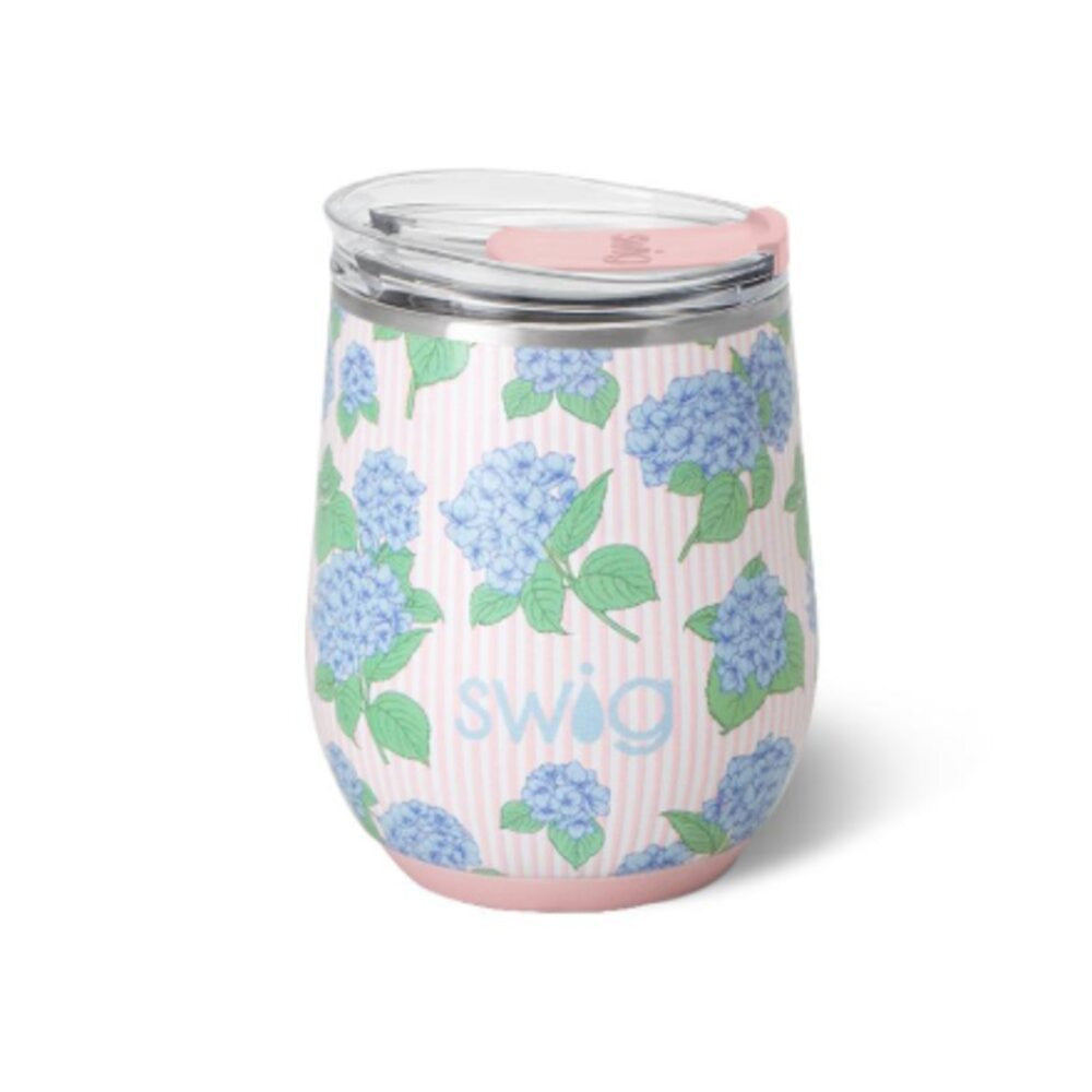Swig Life Hydrangeas Stemless Wine Cup 12oz