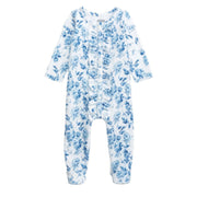 Mud Pie Blue Floral Ruffle Sleeper