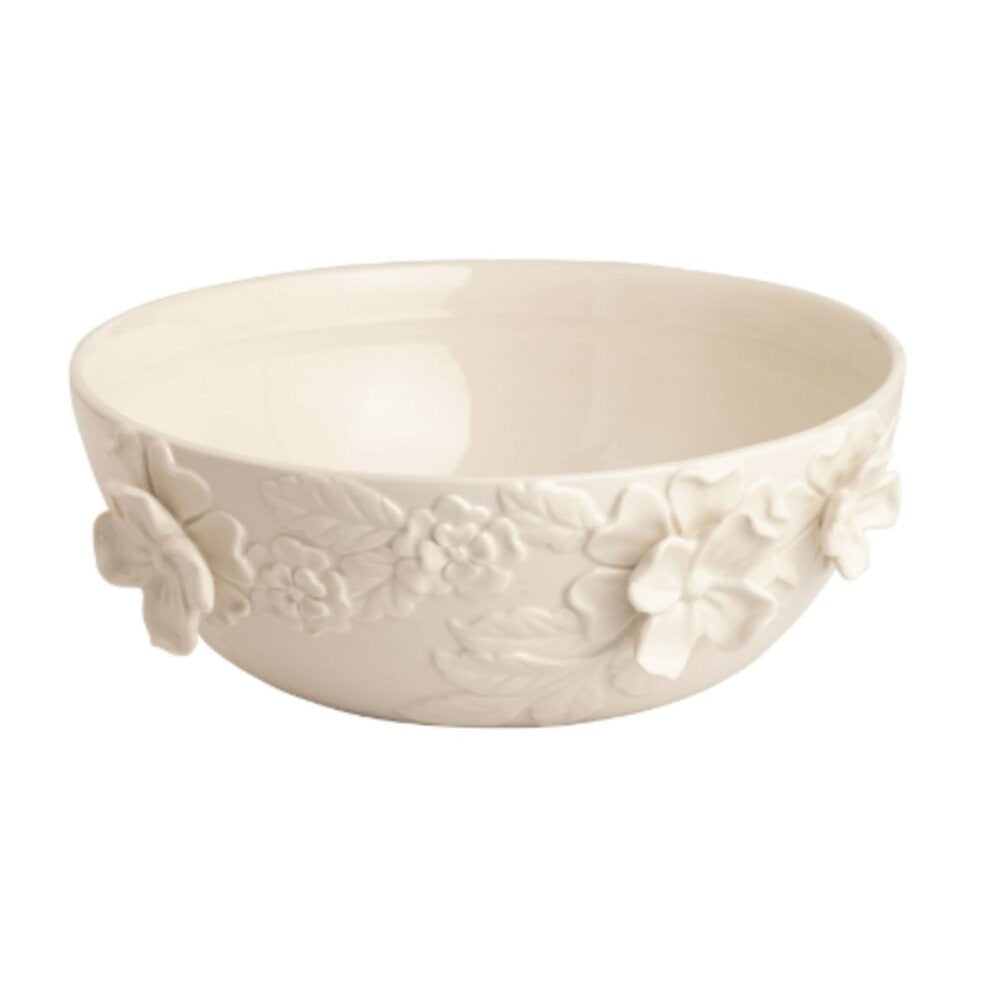 Mud Pie White Floral Bowl