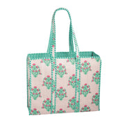 Mud Pie Dahlia Block Print Tote