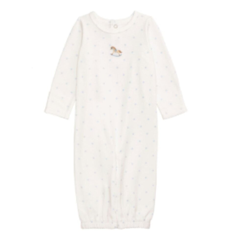 Mud Pie Convertible French Knot Infant Gown - Rocking Horse