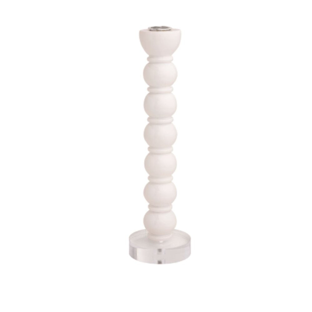 Mud Pie Large White Resin Taper Holder