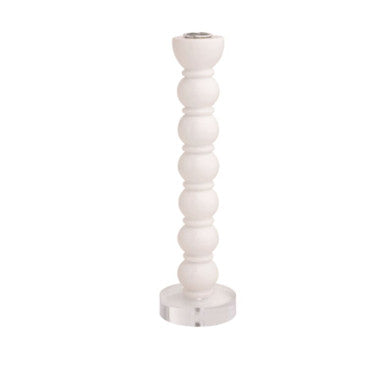 Mud Pie Large White Resin Taper Holder