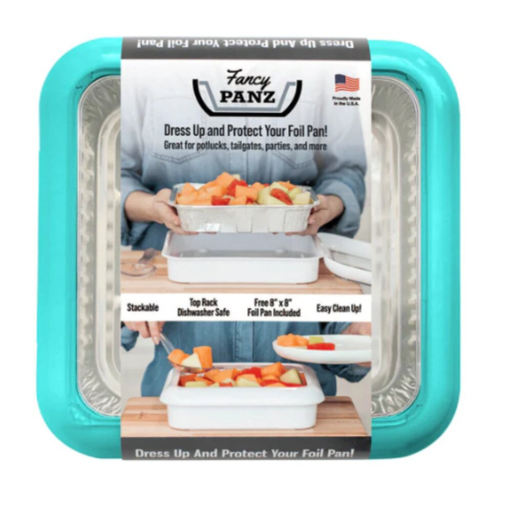 Fancy Panz Square Set 8x8 Pan Frame w/Lid & Serving Spoon - Aqua