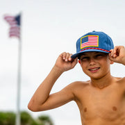 Local Boy Youth Patriotic Low Profile Patch Rope Hat - Sailor Blue