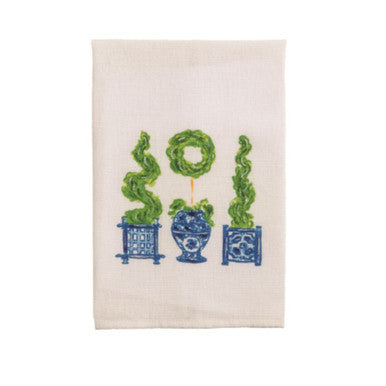 Mud Pie Painted Three Topiary Towel