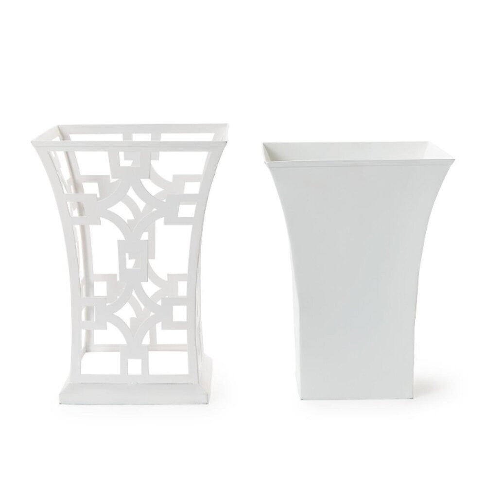 Two's Company Laser Fretwork Flared Metal Planter