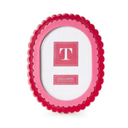 Two's Company 5x7 Double Scalloped Edge Pink/Dark Pink Photo Frame