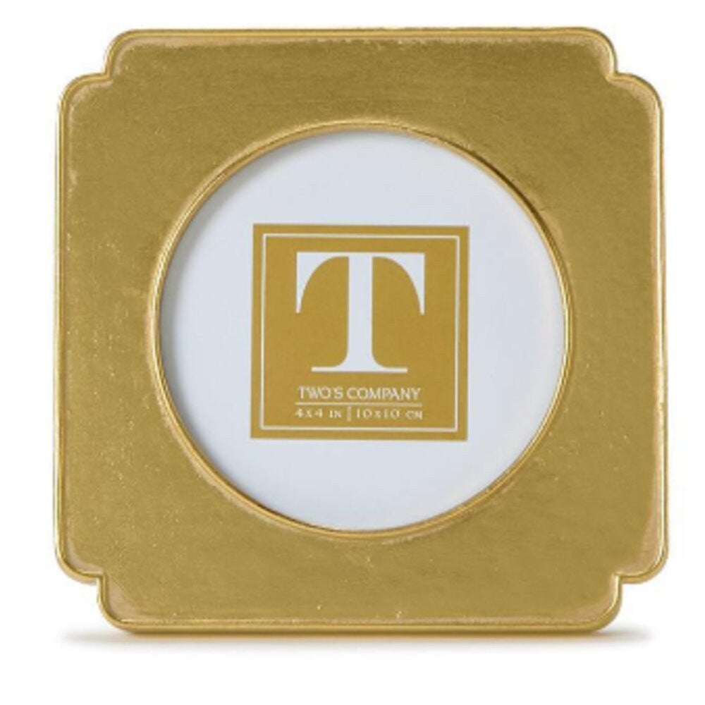 Two's Company 4x4 Gold Leaf Photo Frame