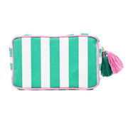 The Royal Standard Megan Cosmetic Bag - White/Emerald