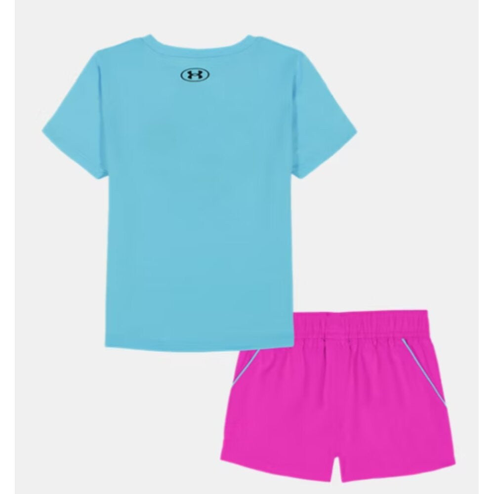 Under Armour Girls Tech Short and Tee Set - Fresco Blue