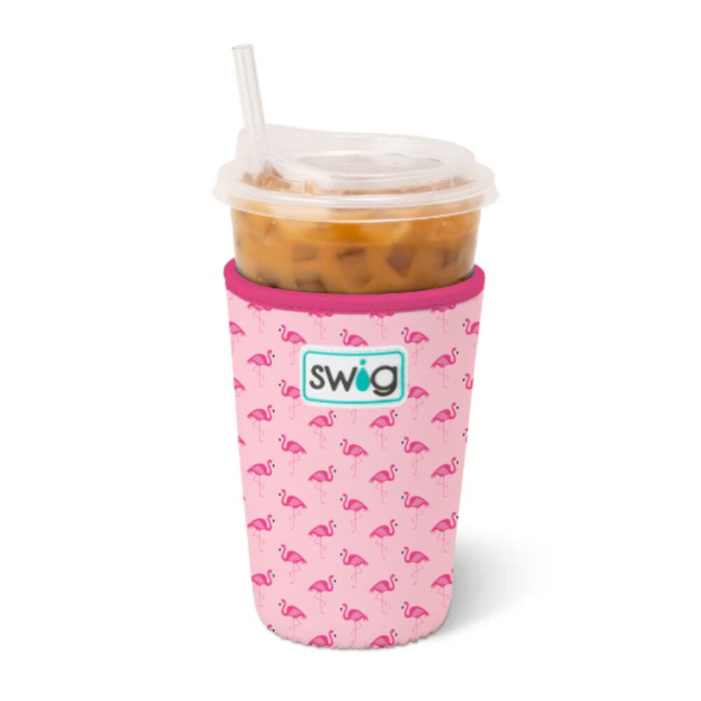 Swig Life Medium Iced Cup Coolie - Flamingos
