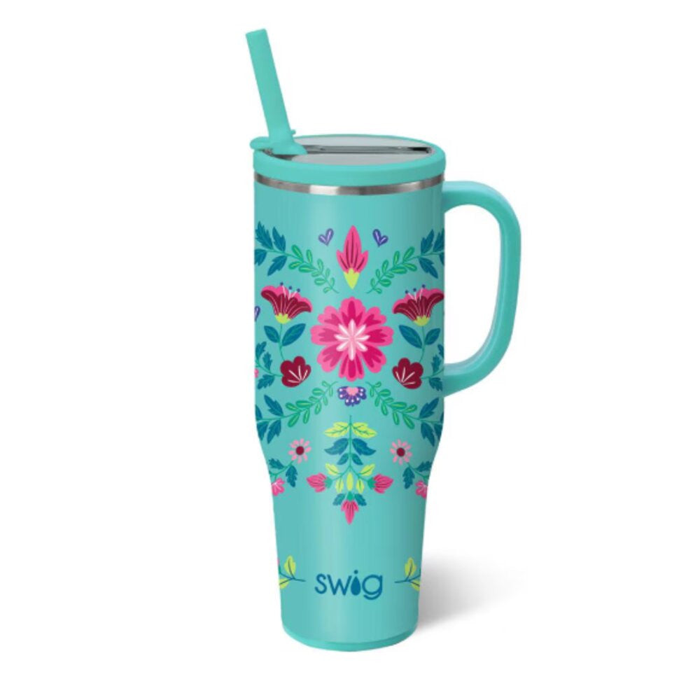 Swig Life 40oz Mega Mug - Flora Azul
