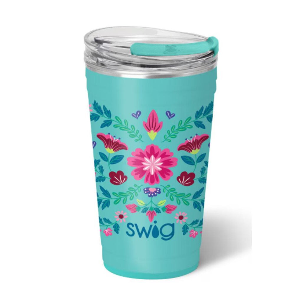 Swig Life 24oz Party Cup - Flora Azul