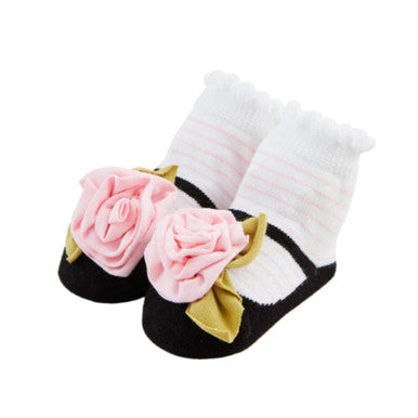 Mud Pie Infant Girls Rosette Mary Jane Socks