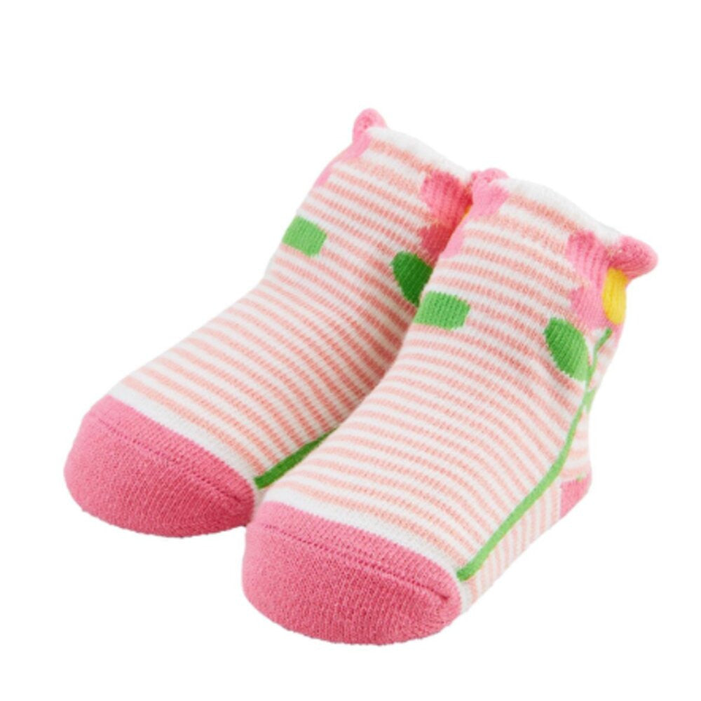 Mud Pie Infant Girls Striped Flower Socks