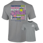 Southernology Women's Softball Sayings Tee - Grey
