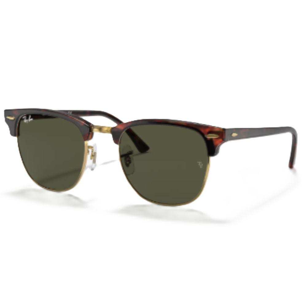 Ray-Ban Clubmaster Classic Sunglasses – Tortoise Frame with Green G-15 Lens