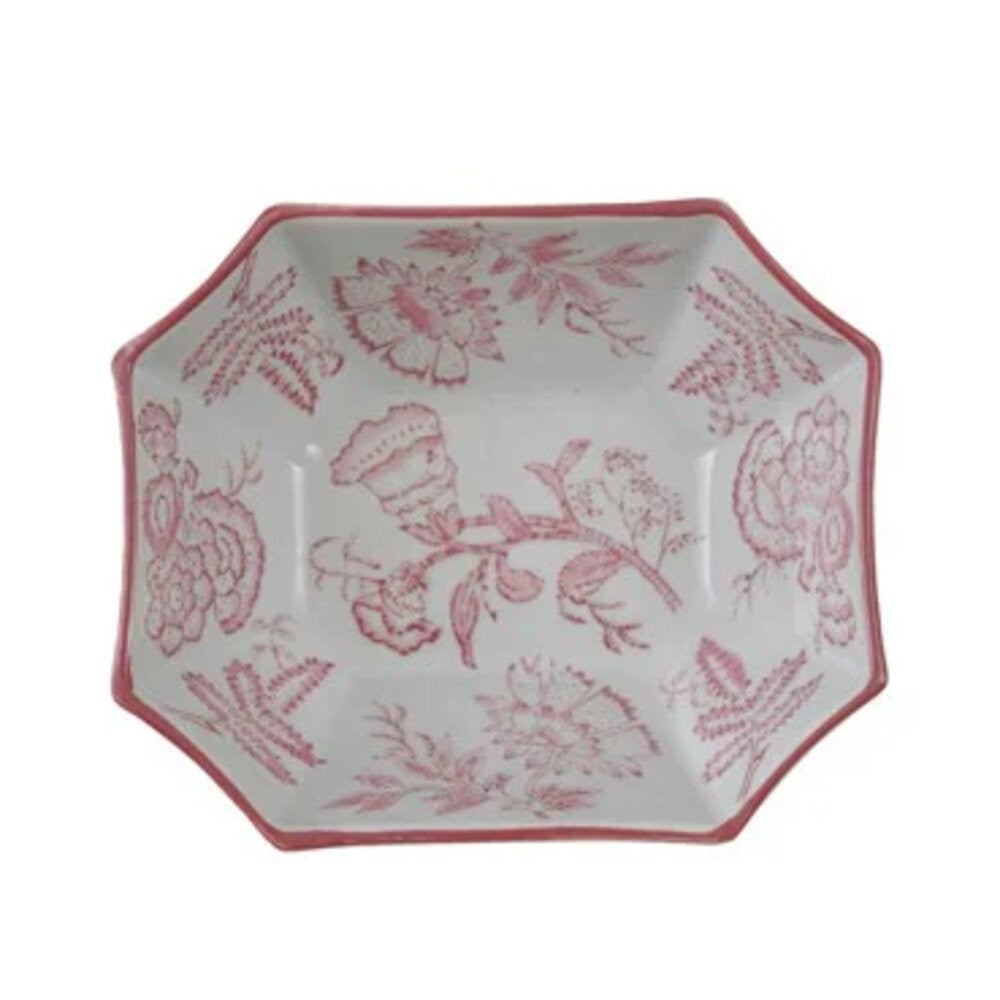 Hazel Mazel Pink & White Floral Stoneware Bowl