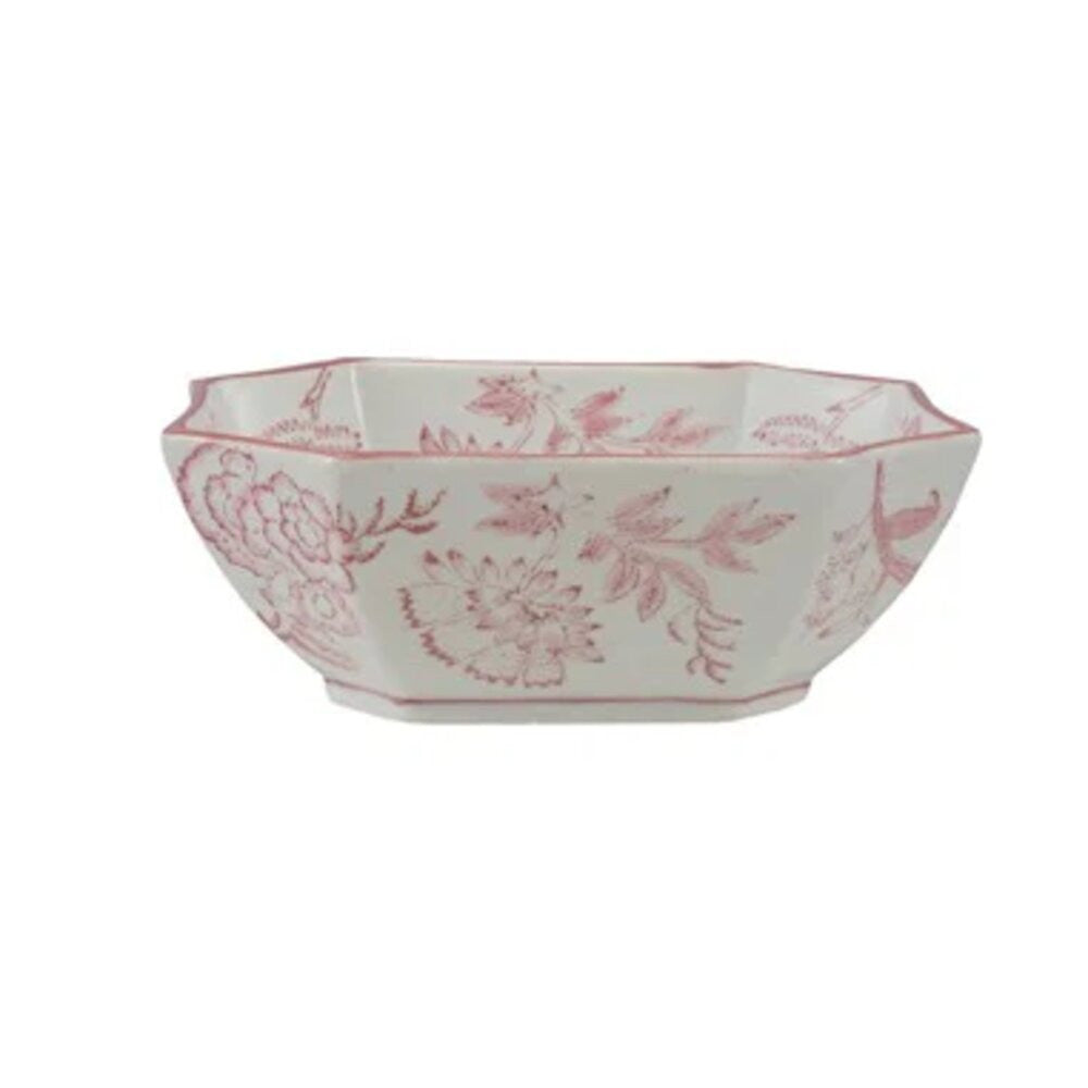 Hazel Mazel Pink & White Floral Stoneware Bowl