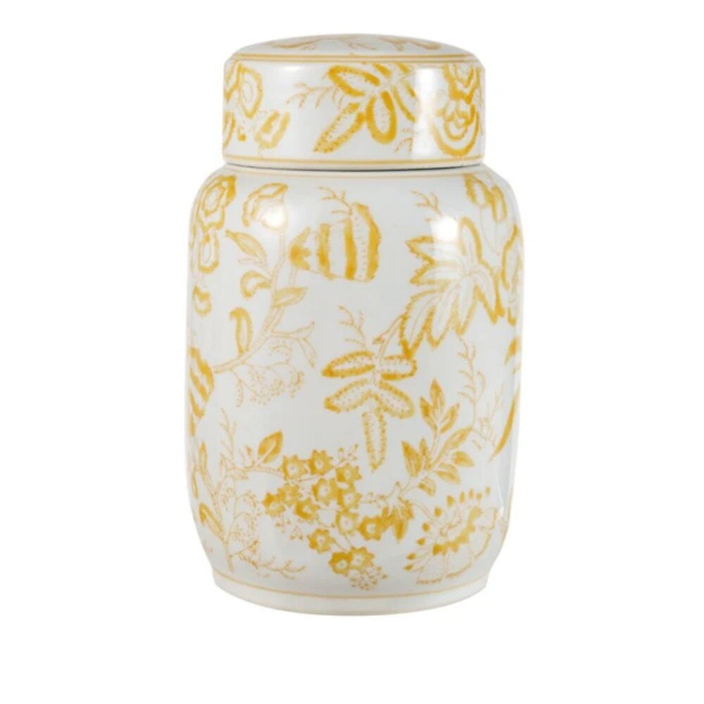 Hazel Mazel Yellow & White Stoneware Jar