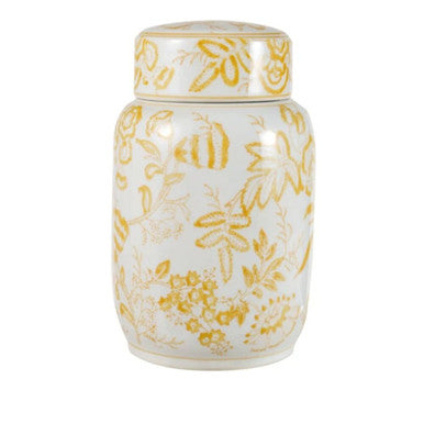 Hazel Mazel Yellow & White Stoneware Jar