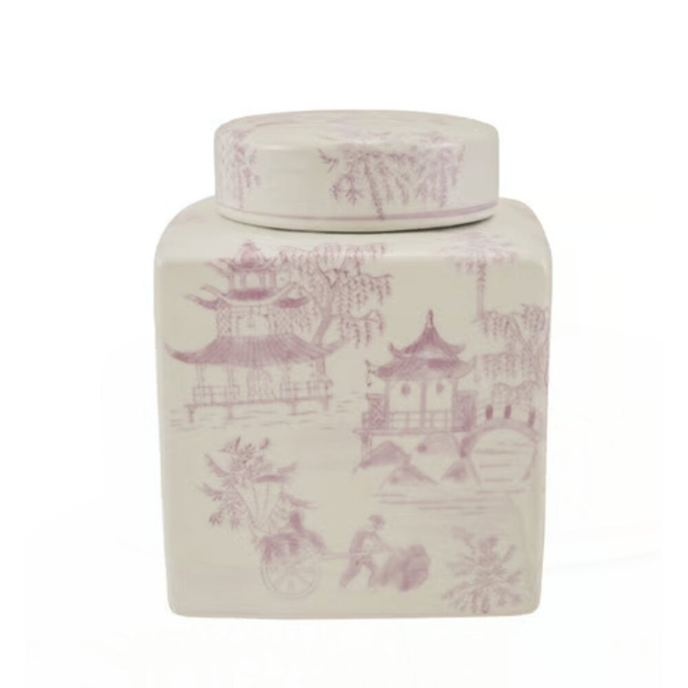 Hazel Mazel Pink & White Stoneware Jar