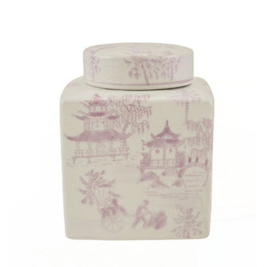 Hazel Mazel Pink & White Stoneware Jar