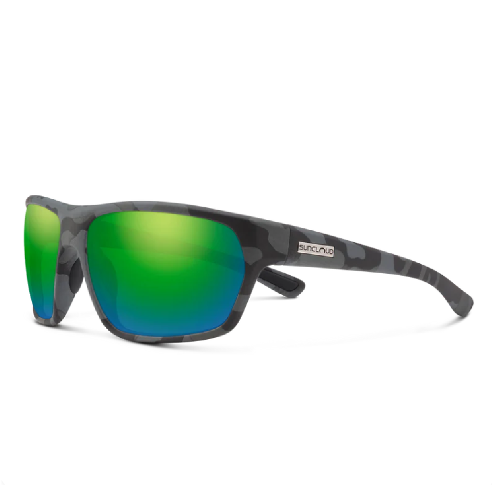 Suncloud Boone Polarized Sunglasses Matte Stonefish Frame Green Mirror Lens